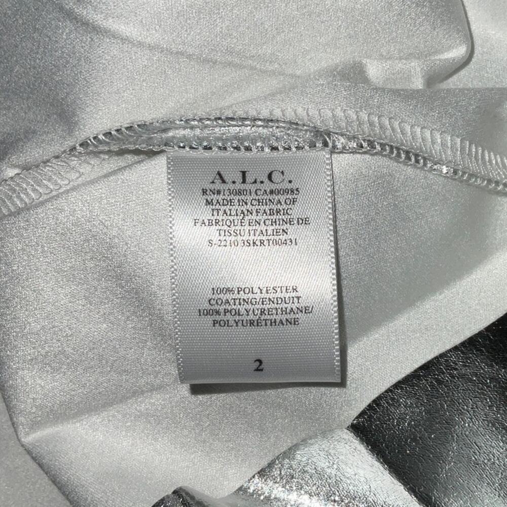 A.L.C. Pleated Silver Tori Skirt Size 2 NWT - Picture 5 of 5